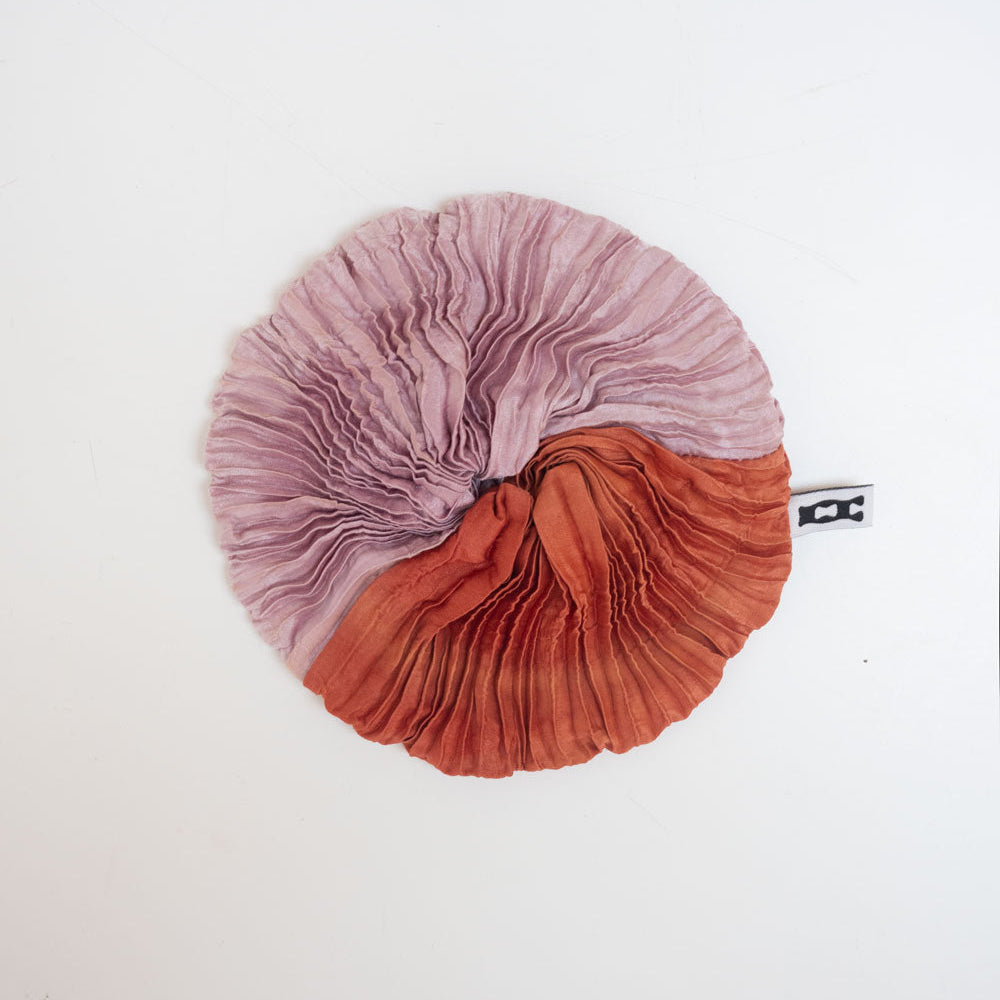 Azur Plissé Satin Silk Scrunchie