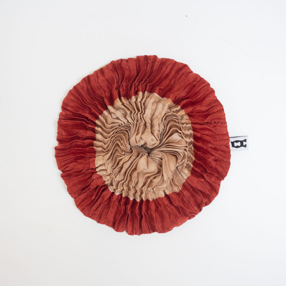 Azur Plissé Satin Silk Scrunchie