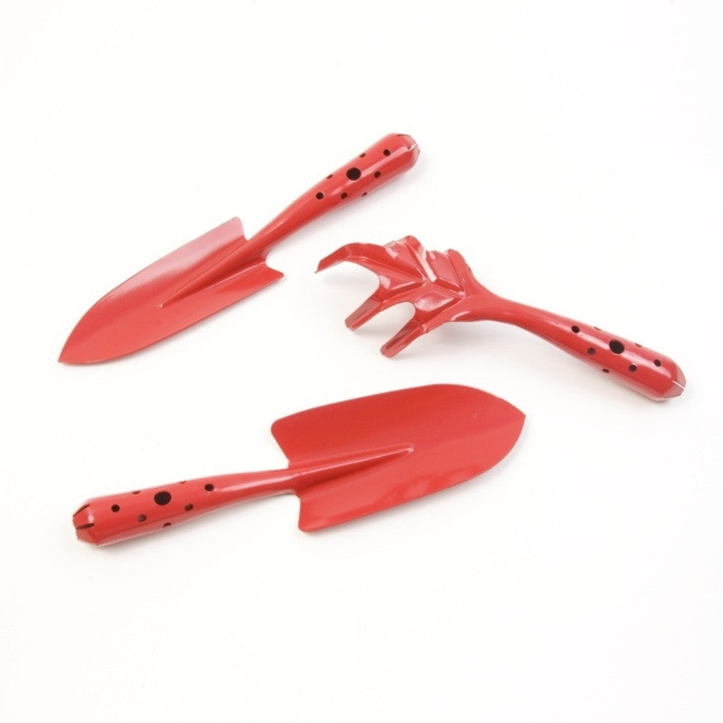 Red Metal Garden Tool Set – KIOSK