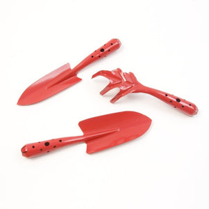 Red Metal Garden Tool Set